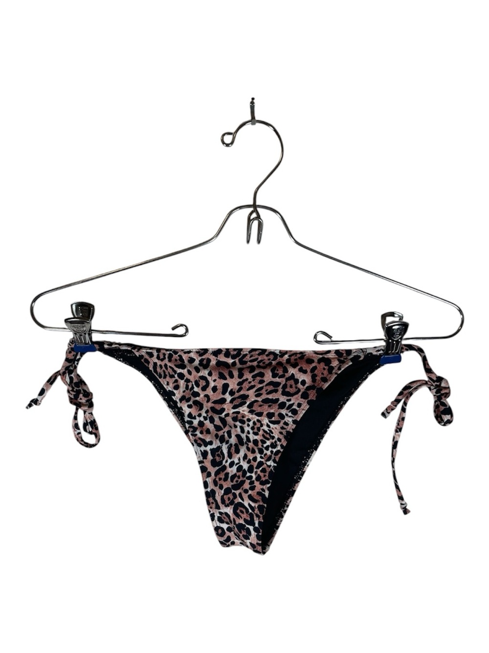 Full Tilt Leopard-Print Tie-Side Bikini Bottoms in Brown and Black Cheeky